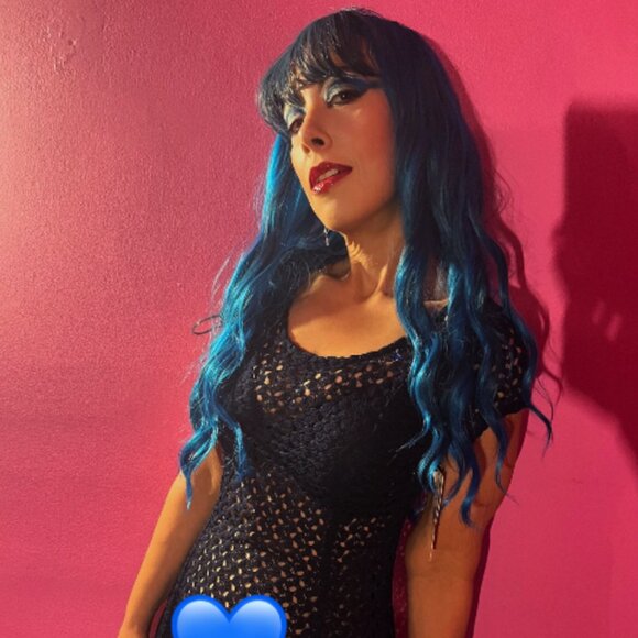 NWT SPEECHLESS NAVY BLUE CUT OUT SEE THROUGH DRESS A LINE MINI MEDIUM - Picture 7 of 10